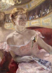 Mary Cassatt Woman with a Pearl Necklace in a Loge 1879 Philadelphia Museum of Art