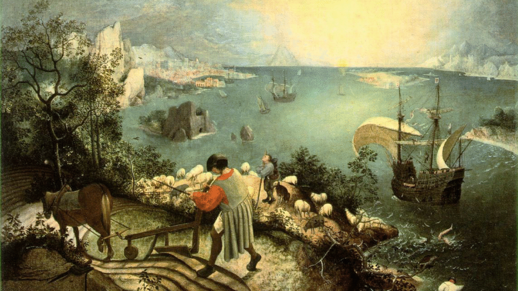 Breugel Starszy Upadek Ikara Bruksela